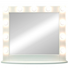 Гримерное зеркало настольное с подсветкой Континент, 11 ламп, цвет белый, 80х70 см