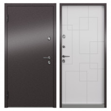 Дверь входная металлическая, Термо, 950 мм, левая, цвет ринго белый