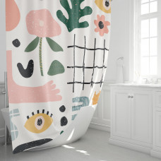 Штора для ванны Fixsen Summer без колец 180x200 см полиэстер цвет белый