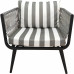 Набор садовой мебели TINTO3 лаунж сталь/искуст.ротанг/стекло  черный/серый/белый: стол, диван, 2 кресла