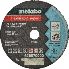 Диск отрезной по нержавеющей стали Metabo Flexiarapid, 626870000, 76x1x10 мм, 5 шт.