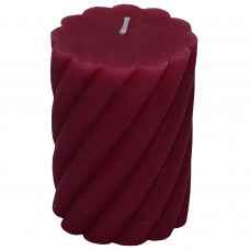 Свеча-столбик витой «Рустик» 7.4х10 см цвет бордо