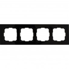 Рамка для розеток и выключателей Werkel Favorit 4 поста стекло цвет чёрный