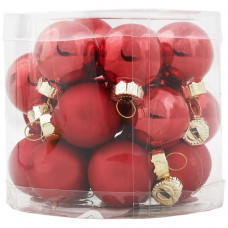 Набор ёлочных шаров, 2.5 см, стекло, цвет красный, 24 шт.