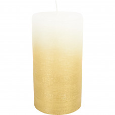 Свеча-столбик «Рустик», 7x13 см, цвет белый/золото