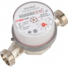 Счётчик для воды универсальный Valtec 1/2" DN15 110 мм без сгонов VLF-15U-L.110