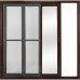 Алюминиевые раздвижные створки двухстворчатые 114.6х60.3 см коричневый
