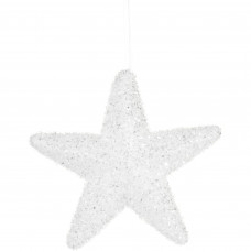 Украшение ёлочное «Звезда» 15 см цвет белый