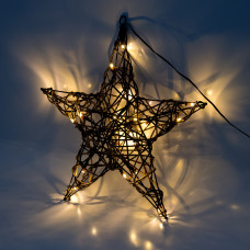 Электрогирлянда-фигура «Звезда» для улицы 20 ламп, 40 см, цвет тёплый белый