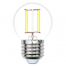 Лампа светодиодная Volpe E27 210-240 В 5.5 Вт шар малый прозрачная 500 лм, теплый белый свет