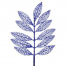 Новогоднее украшение «Ветка ясень» 43 см цвет синий