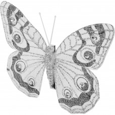 Ёлочное украшение на клипсе Бабочка цвет серебристый