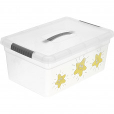 Ящик для хранения Kids Box Звездочки 375х255х160 мм 10 л пластик цвет прозрачный и серый