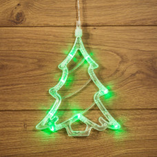 Украшение новогоднее светодиодное «Елочка», 26 см, пластик, зелёный свет, цвет зелёный