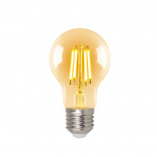 Лампа светодиодная филаментная Volpe E27 220 В 6 Вт груша прозрачная с золотистым напылением 500 лм, теплый белый свет