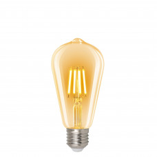 Лампа светодиодная филаментная Volpe E27 220 В 5 Вт конус прозрачный с золотистым напылением 470 лм, теплый белый свет