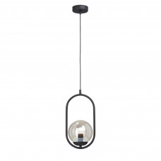 Подвесной светильник Vitaluce Лира, 1 лампа, 2 м², цвет черный/прозрачный