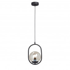 Люстра подвесная Vitaluce Домра, 1 лампа, 2 м², цвет черный/прозрачный
