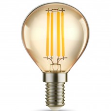 Лампа светодиодная Lexman P45 E14 220-240 В 4.5 Вт янтарная 470 лм теплый белый свет