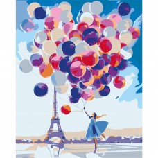 Картина по номерам Париж и шары 40х50 см