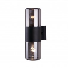 Светильник настенный Roil IP54 2XE27X40W, цвет черный дымчатый