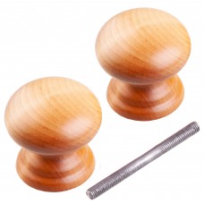 Ручка-кнопка Йо банная деревянная лакированная цвет береза