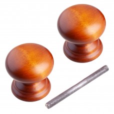 Ручка-кнопка Йо банная деревянная лакированная цвет мокко
