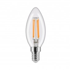 Лампа светодиодная филаментная Lexman E14 220 В 4.5 Вт свеча прозрачная 470 лм белый свет