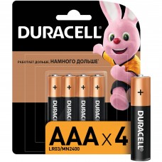 Батарейка алкалиновая Duracell AAA/LR03 4 шт