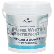 Краска для кухонь и ванных комнат Husky Olimp акриловая цвет белый база А 0.9 л