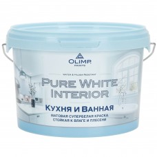 Краска для кухонь и ванных комнат Husky Olimp акриловая цвет белый база А 2.5 л