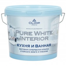 Краска для кухонь и ванных комнат Husky Olimp акриловая цвет белый база А 5 л