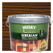 Эко-лазурь Husky Siberian полуматовая цвет кофейное дерево 9 л