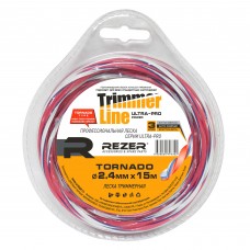 Леска для триммера Rezer Ultra-pro TORNADO ø2.4 мм 15 м квадрат