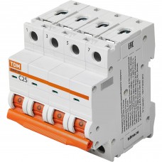 Автоматический выключатель TDM Electric ВА47-60 4Р 25 А 6 кА С