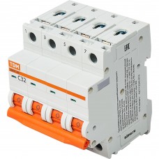 Автоматический выключатель TDM Electric ВА47-60 4Р 32 А 6 кА С