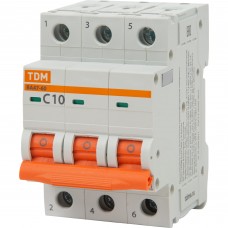 Автоматический выключатель TDM Electric ВА47-60 3Р 10 А 6 кА С