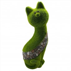Фигура садовая декоративная Котик 44 см зеленый