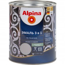 Эмаль по ржавчине 3 в 1 Alpina цвет серый 0.75 л