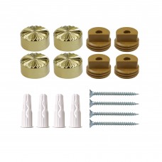 Крепление для зеркала 18 мм металл/пластик рифленое цвет золото 4 шт. Крепление для зеркала 18 мм металл/пластик рифленое цвет золото 4 шт.