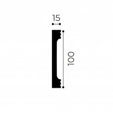 Плинтус напольный квадратный полистирол 0.1x2 м цвет белый