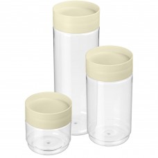 Набор банок для сыпучих продуктов Idi Land 500/1000/1500 мл пластик цвет бежевый 3 шт Набор банок для сыпучих продуктов Idi Land 500/1000/1500 мл пластик цвет бежевый 3 шт