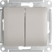 Переключатель встраиваемый Schneider Electric Glossa 2 клавиши цвет платиновый
