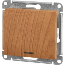 Переключатель встраиваемый Schneider Electric Glossa 1 клавиша с подсветкой цвет дуб