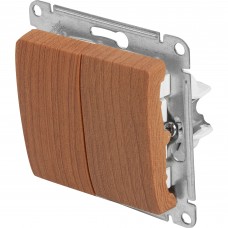 Переключатель встраиваемый Schneider Electric Glossa 2 клавиши цвет дуб