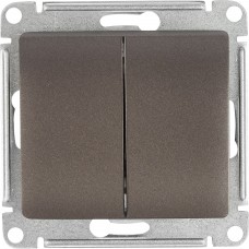 Переключатель встраиваемый Schneider Electric Glossa 2 клавиши цвет графит