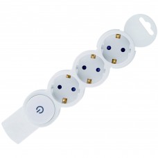 Колодка с выключателем 3 розетки с заземлением и шторками 16 А Колодка с выключателем 3 розетки с заземлением и шторками 16 А