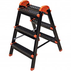 Стремянка-табурет стальная Zalger 3 ступени 511-3, двухсторонняя, максимальная нагрузка 120 кг