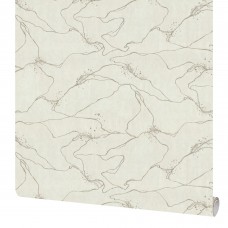 Обои флизелиновые Московская обойная фабрика Кинцуги бело-золотые 1.06 м