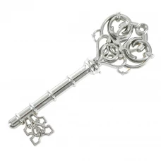 Новогоднее украшение Ключик 15x6 см цвет серебро